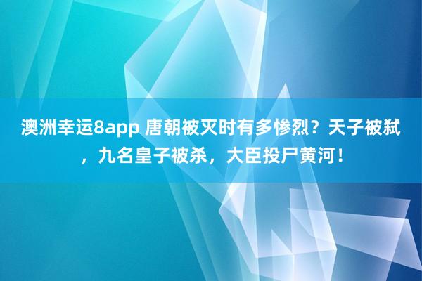 澳洲幸运8app 唐朝被灭时有多惨烈？天子被弑，九名皇子被杀，大臣投尸黄河！