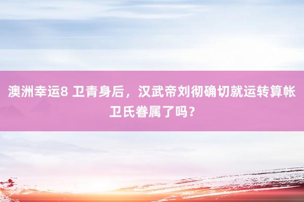 澳洲幸运8 卫青身后，汉武帝刘彻确切就运转算帐卫氏眷属了吗？